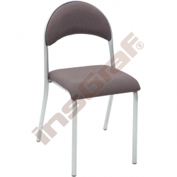 Polstrovaná židle P vel. 6 stříbrná - béžovo-hnědá kostička 