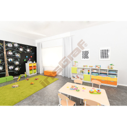 Quadro - skříňka M+ na plastové zásobníky, s předělem - bílá 