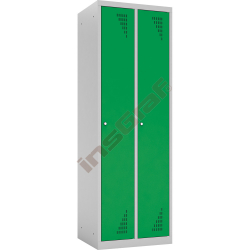 Šatní skříňka 2-moduly, dvířka modrá zelená