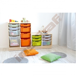 Quadro - skříňka S na plastové zásobníky - s předělem 