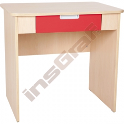 Quadro - psací stůl se širokou zásuvkou - červený 