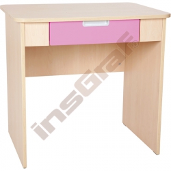 Quadro - psací stůl se širokou zásuvkou - růžový 